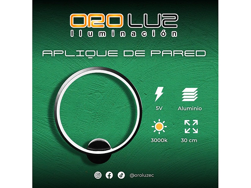 Aplique Pared Oroluz Quito