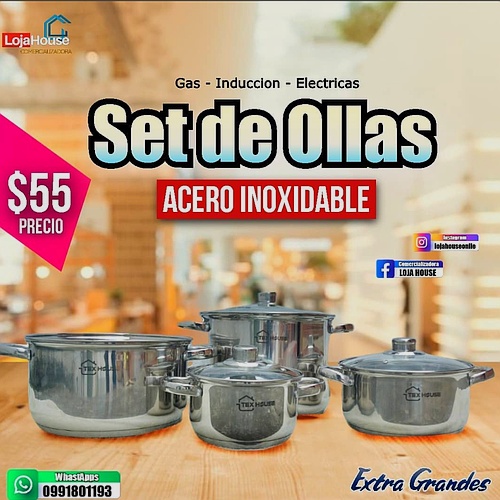 Set de ollas acero Ecuador