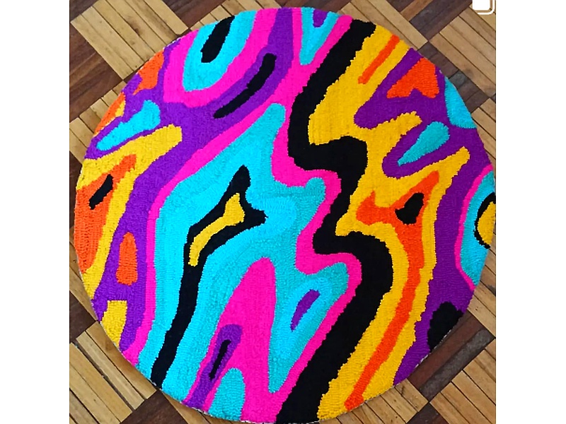 Alfombra circular multicolor Ecuador