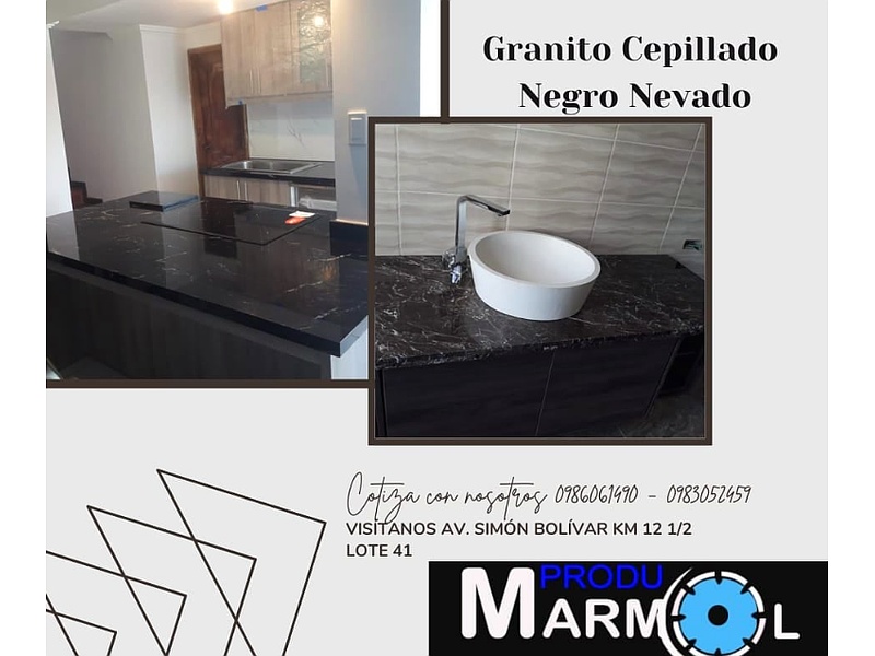 Granito Cepillado Negro Nevado, Quito