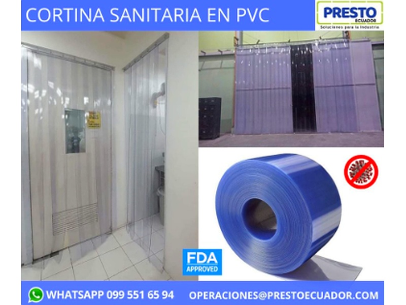 Cortina sanitaria azul pvc Ecuador