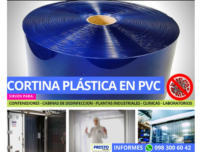 Cortina plastica pvc azul Ecuador