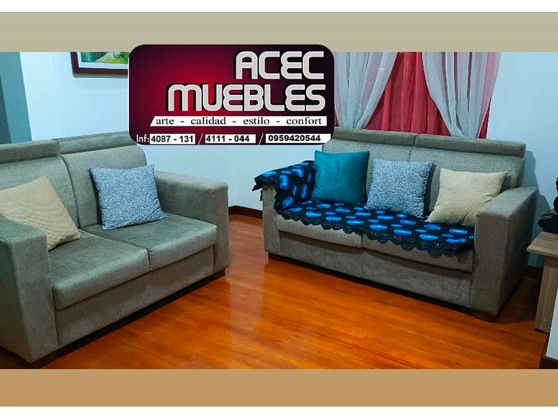 Sala de tela suave gris Ecuador