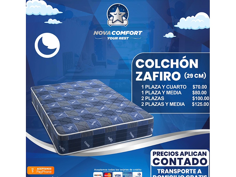 Colchón Zafiro 29cm-Ecuador 