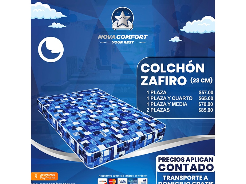 Colchón Zafiro 23cm-Ecuador 