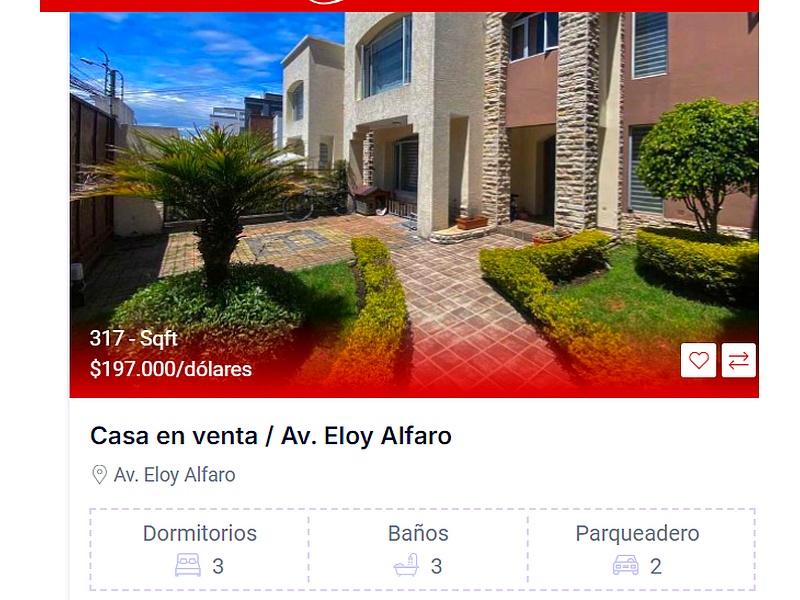 Casa en venta en Av.Eloy Alfaro 