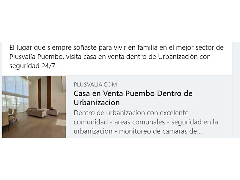 Casa en venta sector Puembo 
