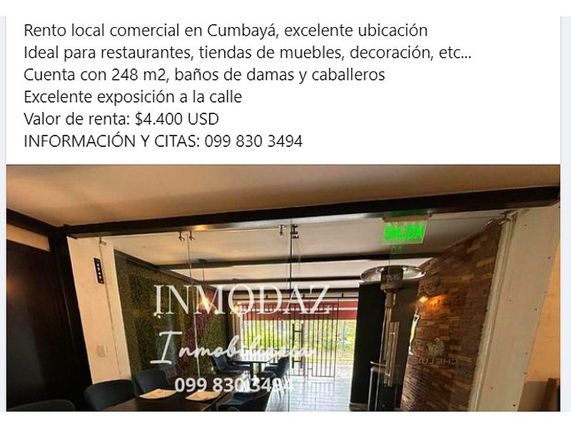 Rento local comercial en Cumbayá