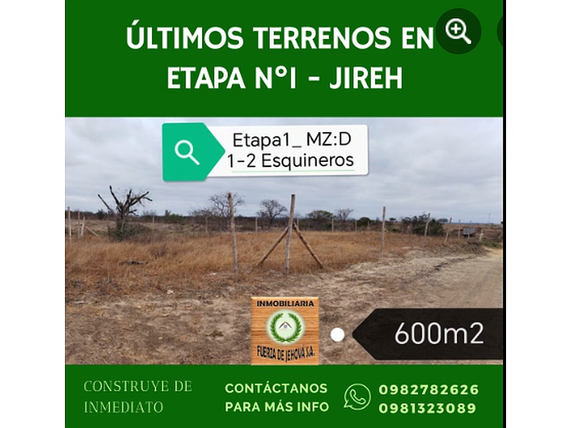 Terrenos 600m2 Jireh