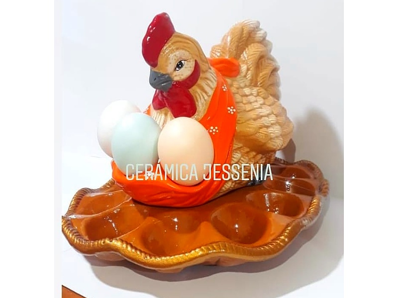 Gallina Ceramica Centro Mesa Ecuador
