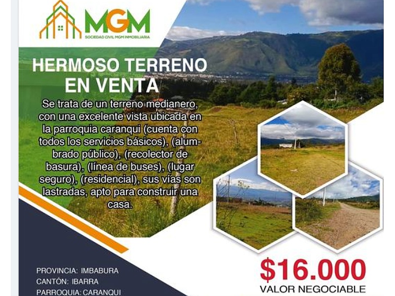 Terreno en venta Imbabura 