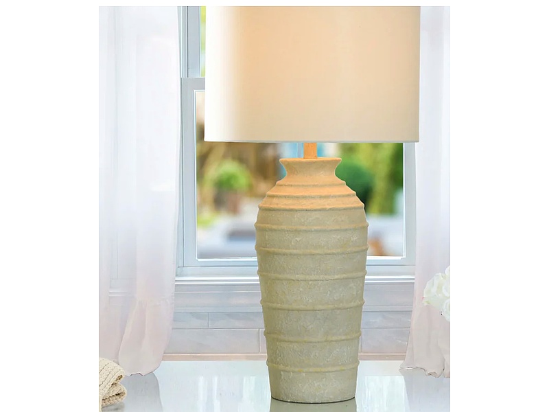 Lampara De Mesa Blanco Poliresina