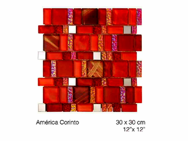 Mosaico decorativo rojo Ecuador