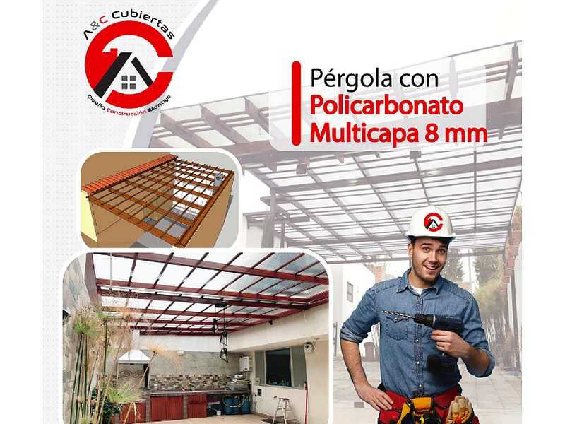 Pérgola Elegance Policarbonato Multicapa 8 mm 