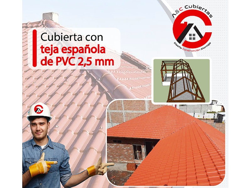 Cubierta con Teja Española de PVC 2,5 mm