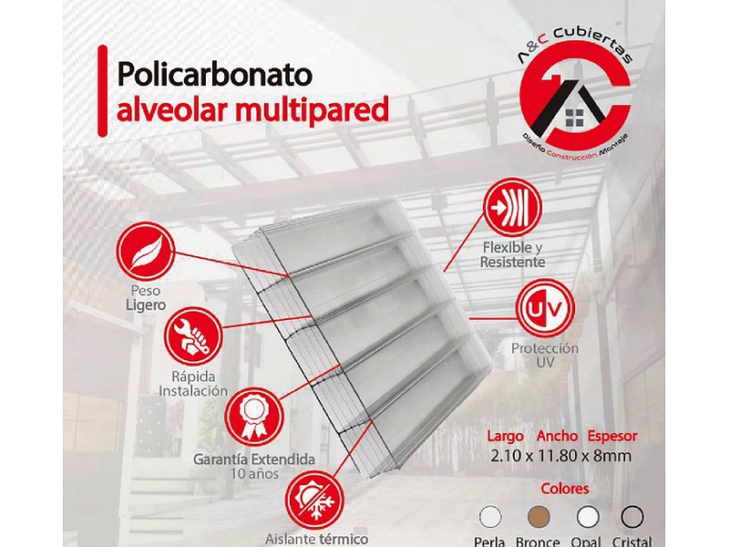 Panel de Policarbonato Alveolar Multipared