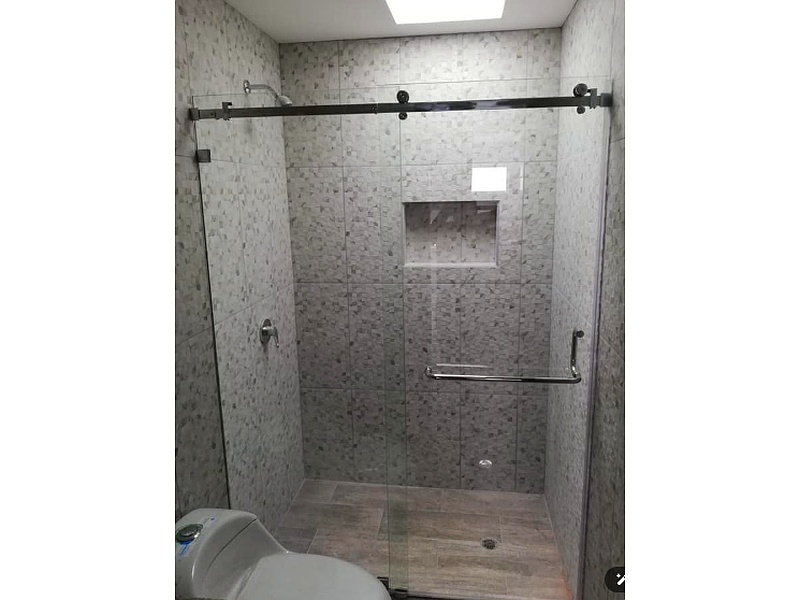  Ducha Walk-In Moderna en Vidrio Templado