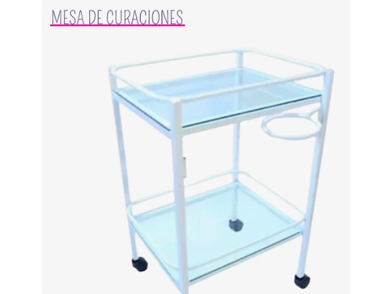 Mesa de curaciones 2 repisas vidrio ECUADOR