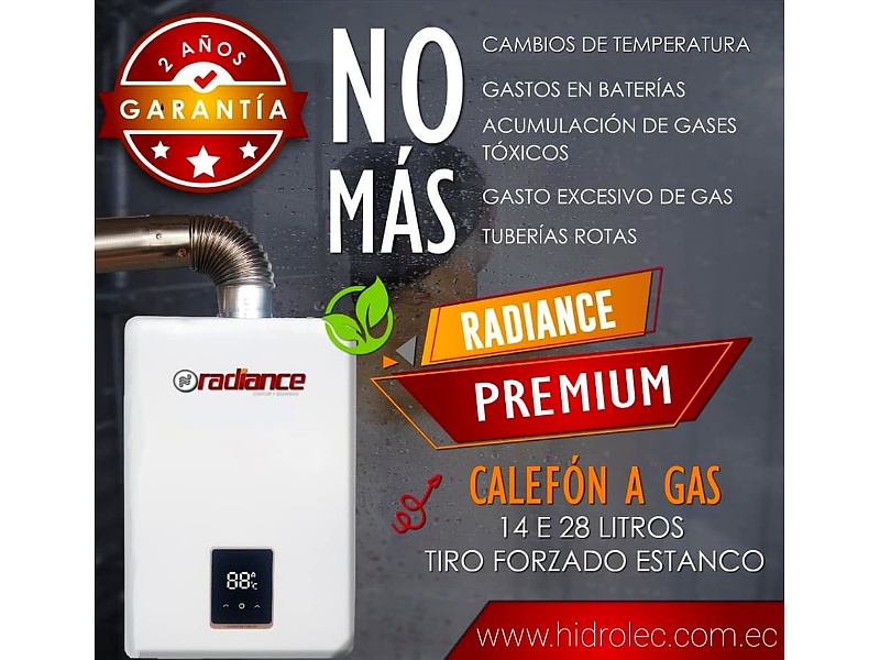 Calefón Premiun a gas Ecuador Hidrolec