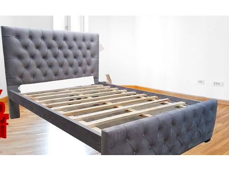 Cama en gamuza gris Ecuador
