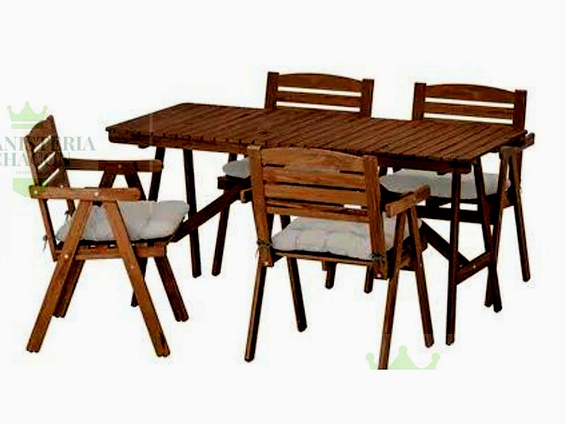 Mesa comedor madera llana oscura Ecuador