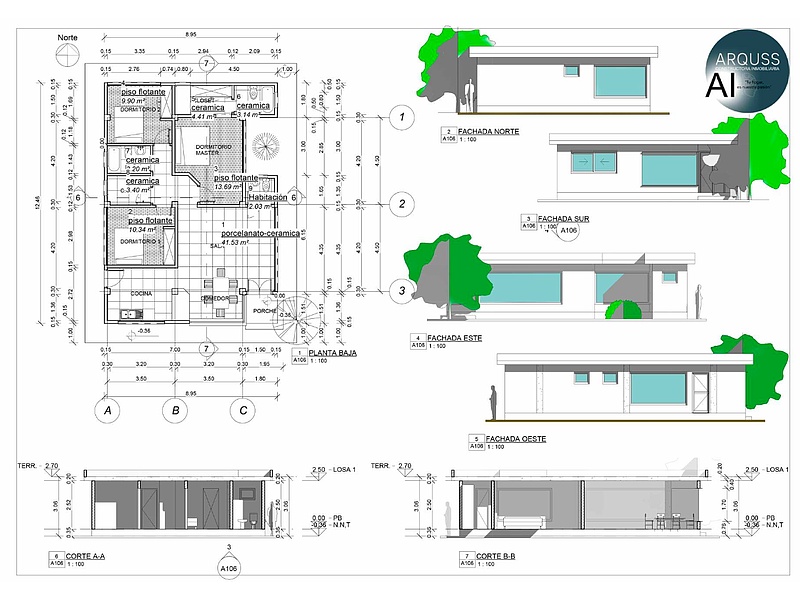 Diseño plano casa Ecuador