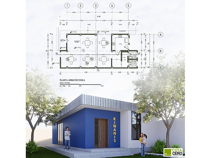 Representación gráfica casa Ecuador