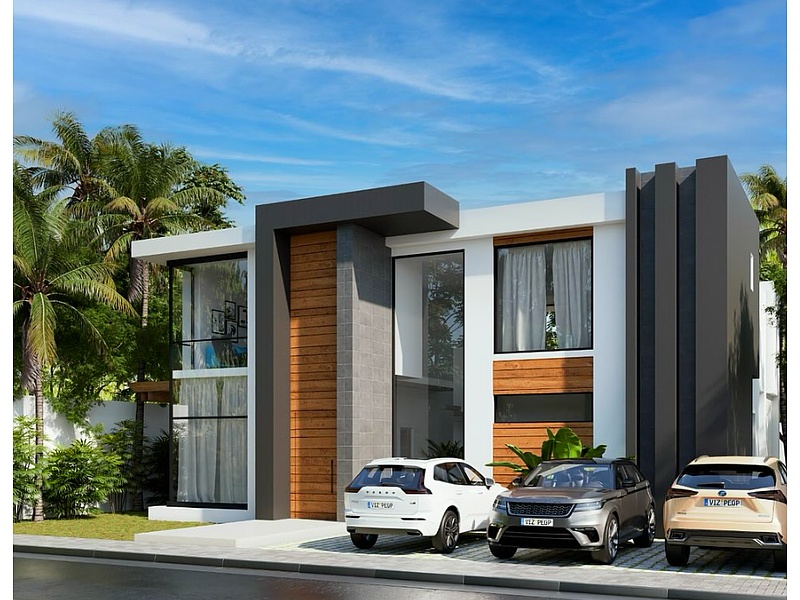 Construcción casa moderna adosada Ecuador