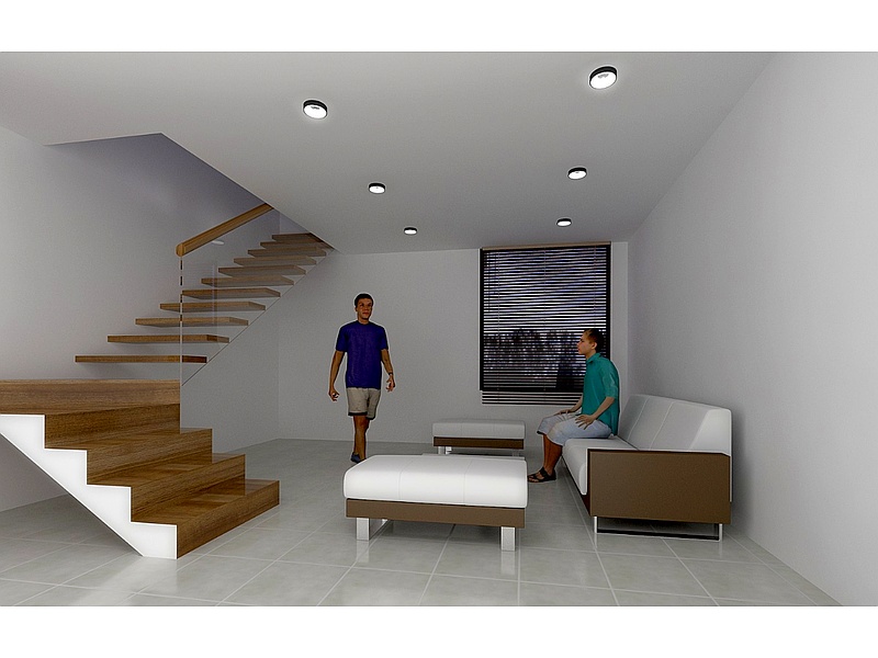 Diseño sala de estar moderna Ecuador