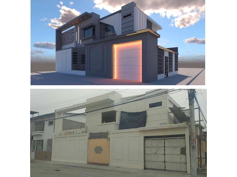 Construcción casa dos plantas ladrillo Ecuador