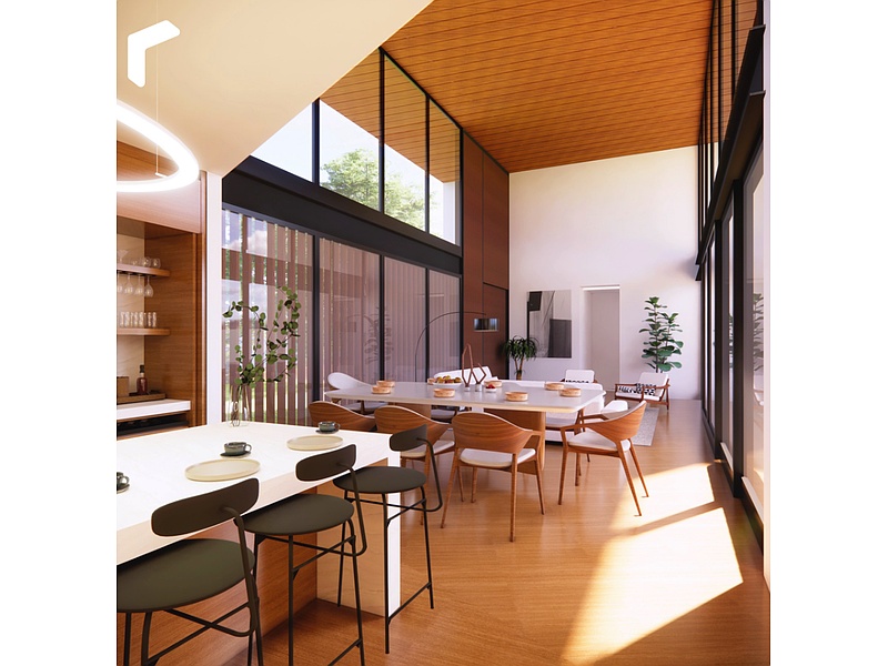 Diseño comedor escandinavo Ecuador