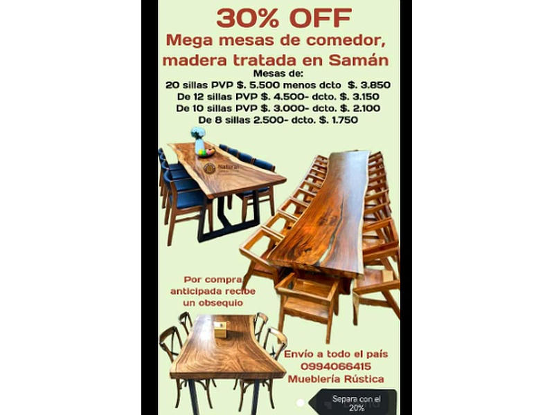 Mega mesa para restaurante Guayaquil 