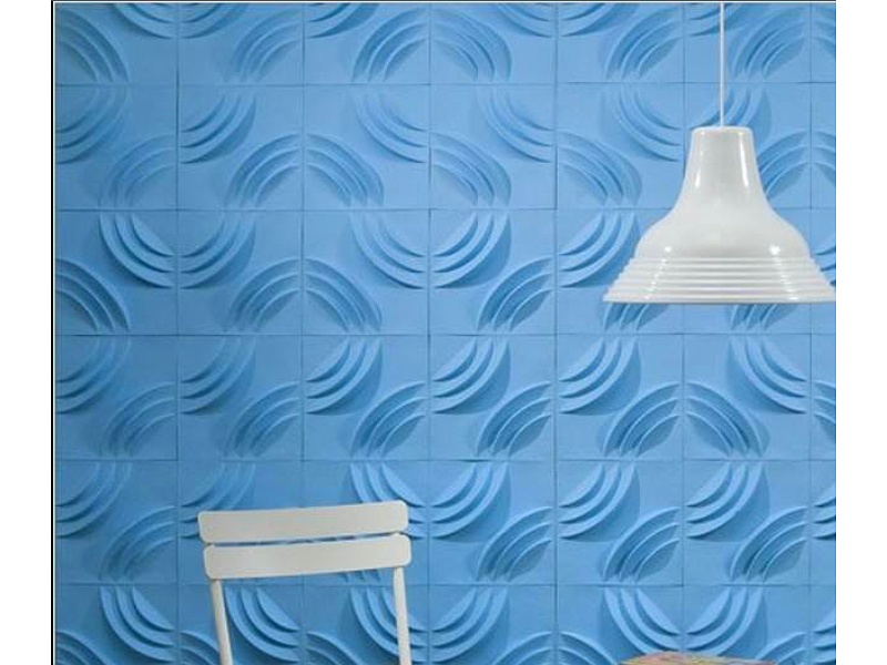 Pared Celeste Curvas 3D Cuenca 