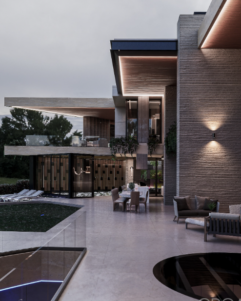 Construccion Vivienda con Jardín Interior Ecuador