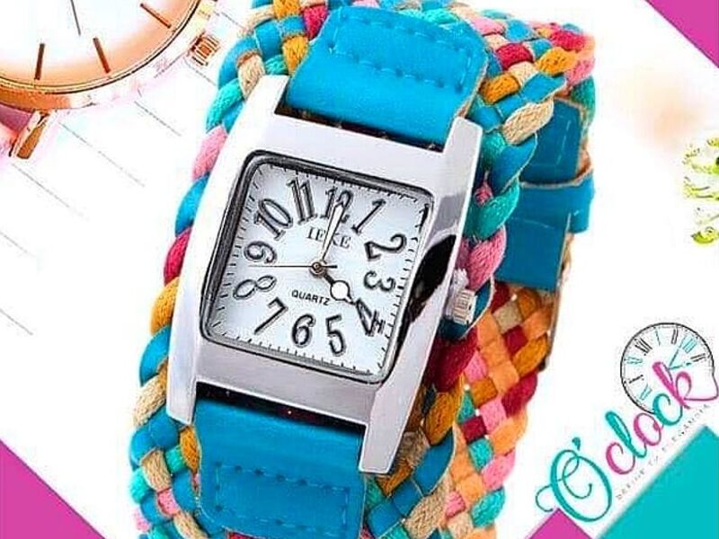 Reloj pulsera de cuero con colores Cuenca
