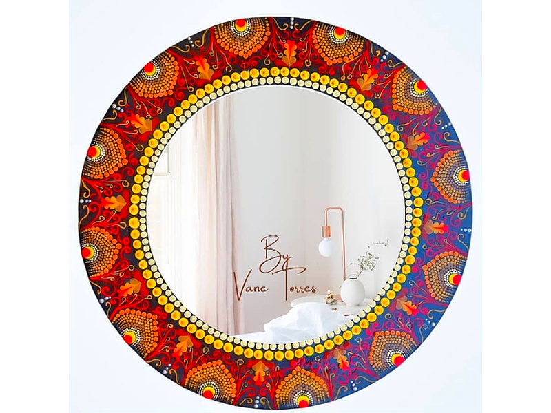 Espejos Decorativos Rojo Azul Ecuador