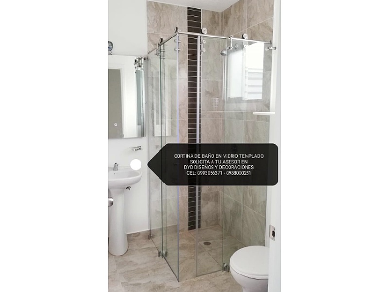 Cortinas de Baño en Vidrio Templado - Ecuador