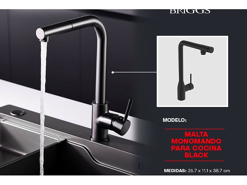 Malta monomando para cocina Black Ecuador