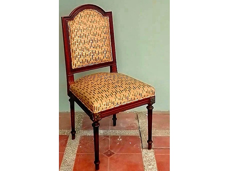 Silla Madera Tela Española Guayas