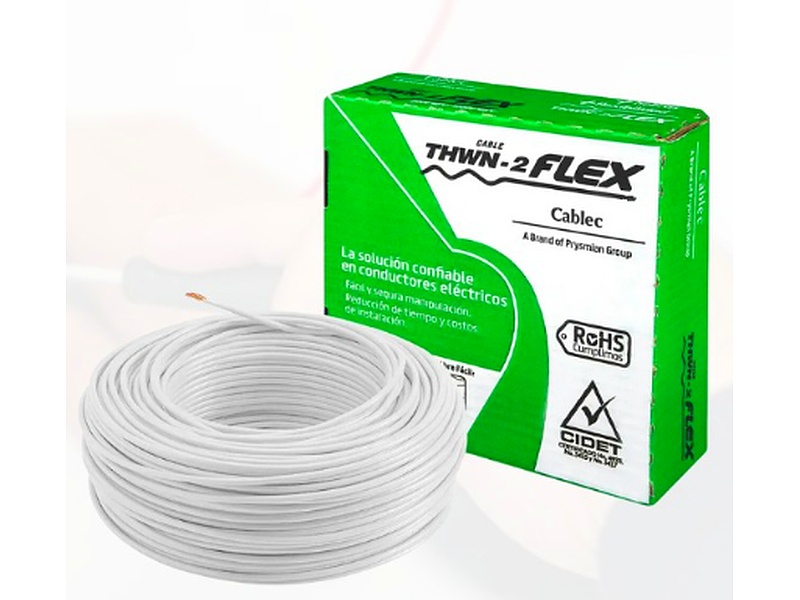 CABLE CABLEC THHN FLEX 12 AWG BLANCO.BC12 Ecuador