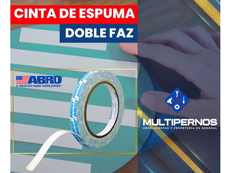  Cinta Doble Faz Espuma Blanca 5Mx12MM ABRO Ecuador