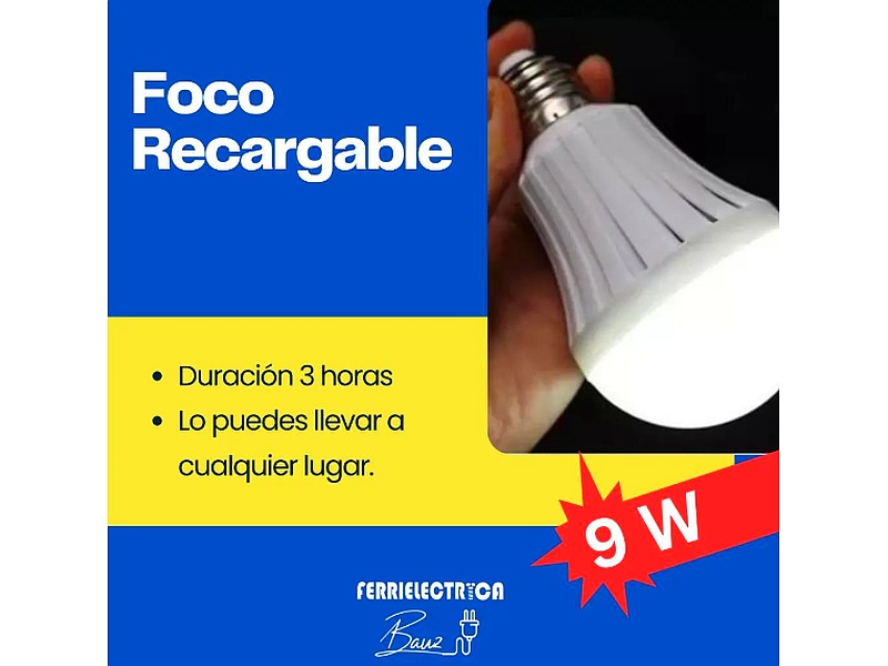 FocoRecargable 9W Ecuador Evlite 