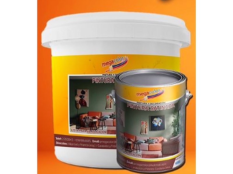 Pintura Satinada color Naranja Ecuador MegaColor