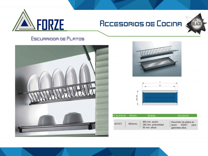 Escurridor de platos de 90cm. 