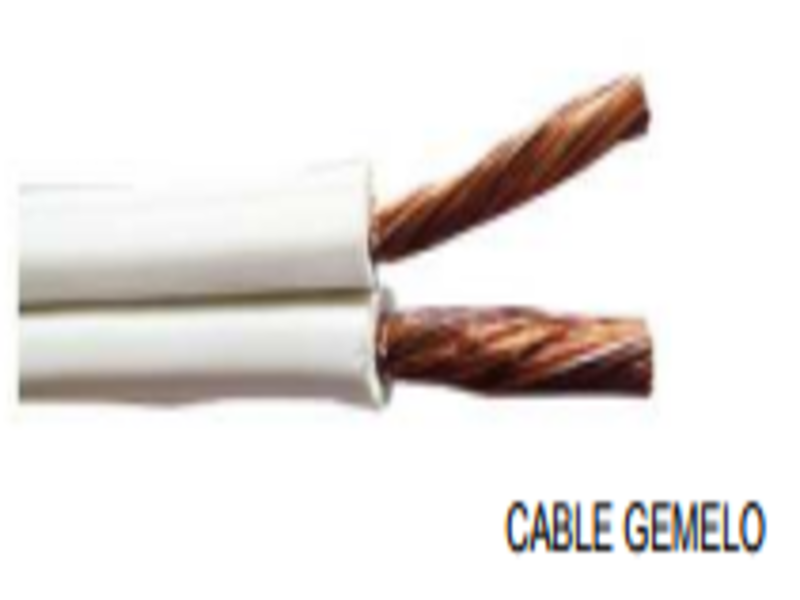 CABLE GEMELO 60ºC 300V, COLOR BLANCO 