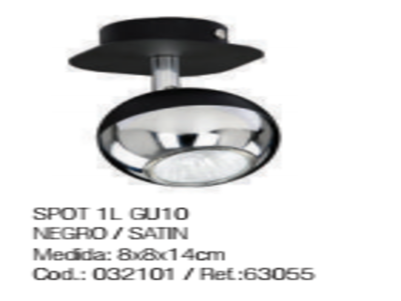 SPOT 1L GU10 NEGRO / SATIN